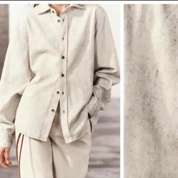 Zara Jackets & Blazers - NWT Zara Splattered Jean Jacket